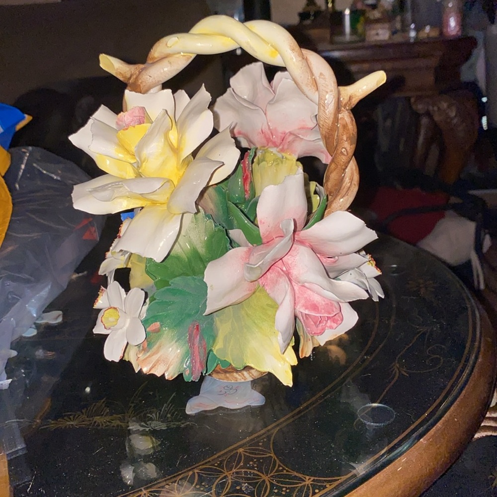 Vintage Capodimonte Porcelain Flower Basket minor chips please see pictures - Picture 4 of 7